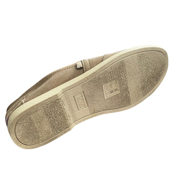 Skechers BOBS Shoes Womens 8.5 Slip On Flats Brown Tan Memory Foam Canvas - Picture 10 of 11